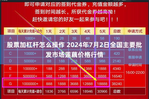 股票加杠杆怎么操作 2024年7月2日全国主要批发市场莲藕价格行情