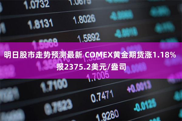 明日股市走势预测最新 COMEX黄金期货涨1.18% 报2375.2美元/盎司